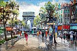 Unknown Paris Street Scene painting